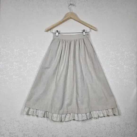 Vintage Cream Midi Skirt - Picture 13 of 13